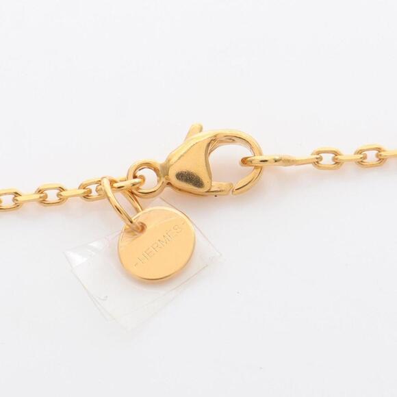 HERMES Orange Leather Necklace - Picture 4 of 5